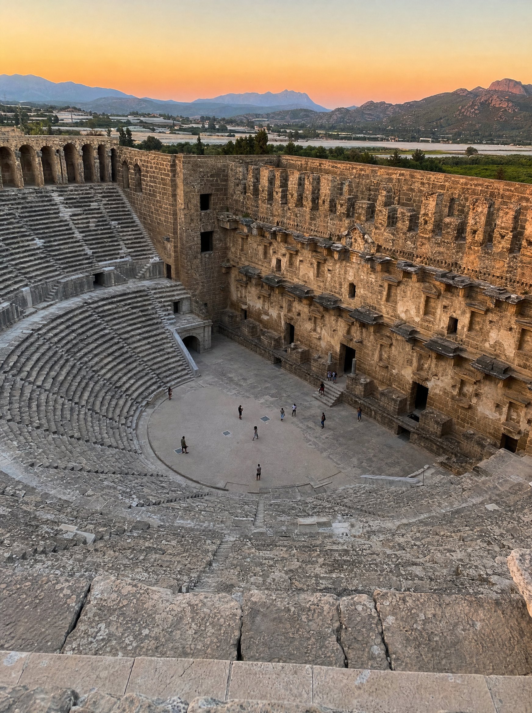The theater at Aspendos at dusk
