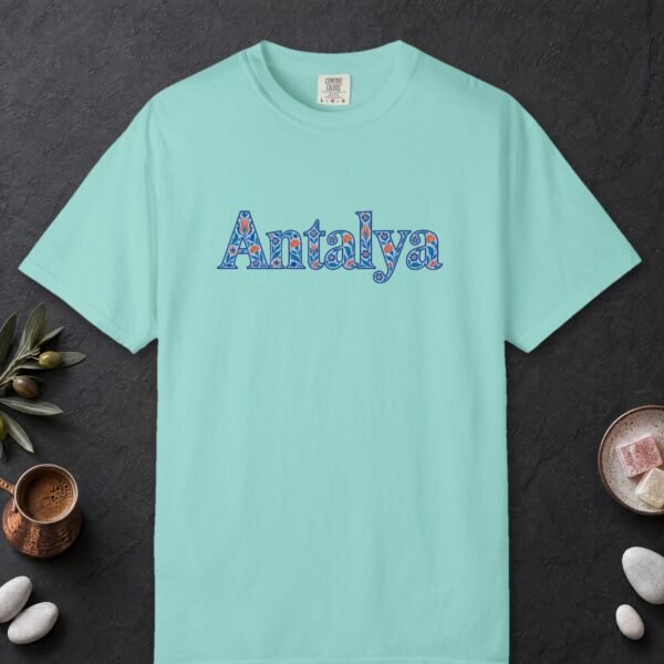 Antalya Blue Lace Script Tee