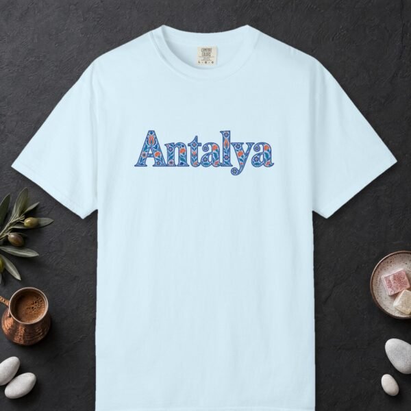Antalya Blue Lace Script Tee