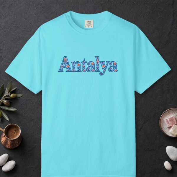 Antalya Blue Lace Script Tee