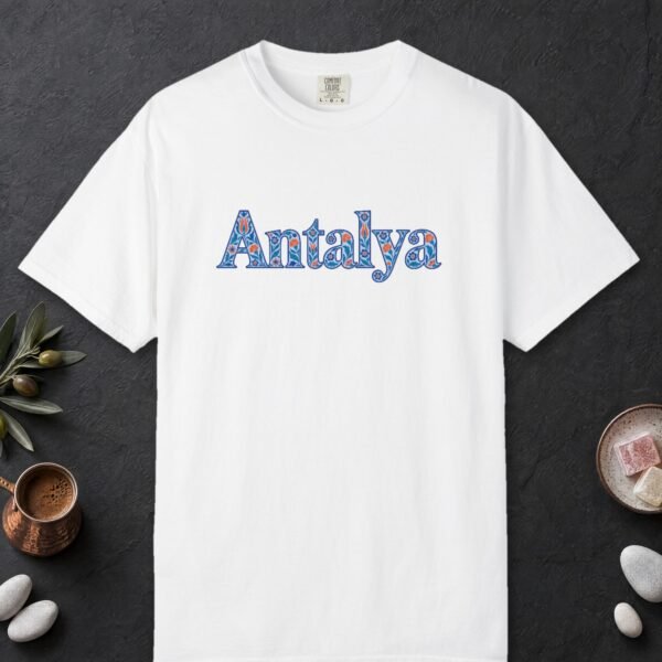 Antalya Blue Lace Script Tee