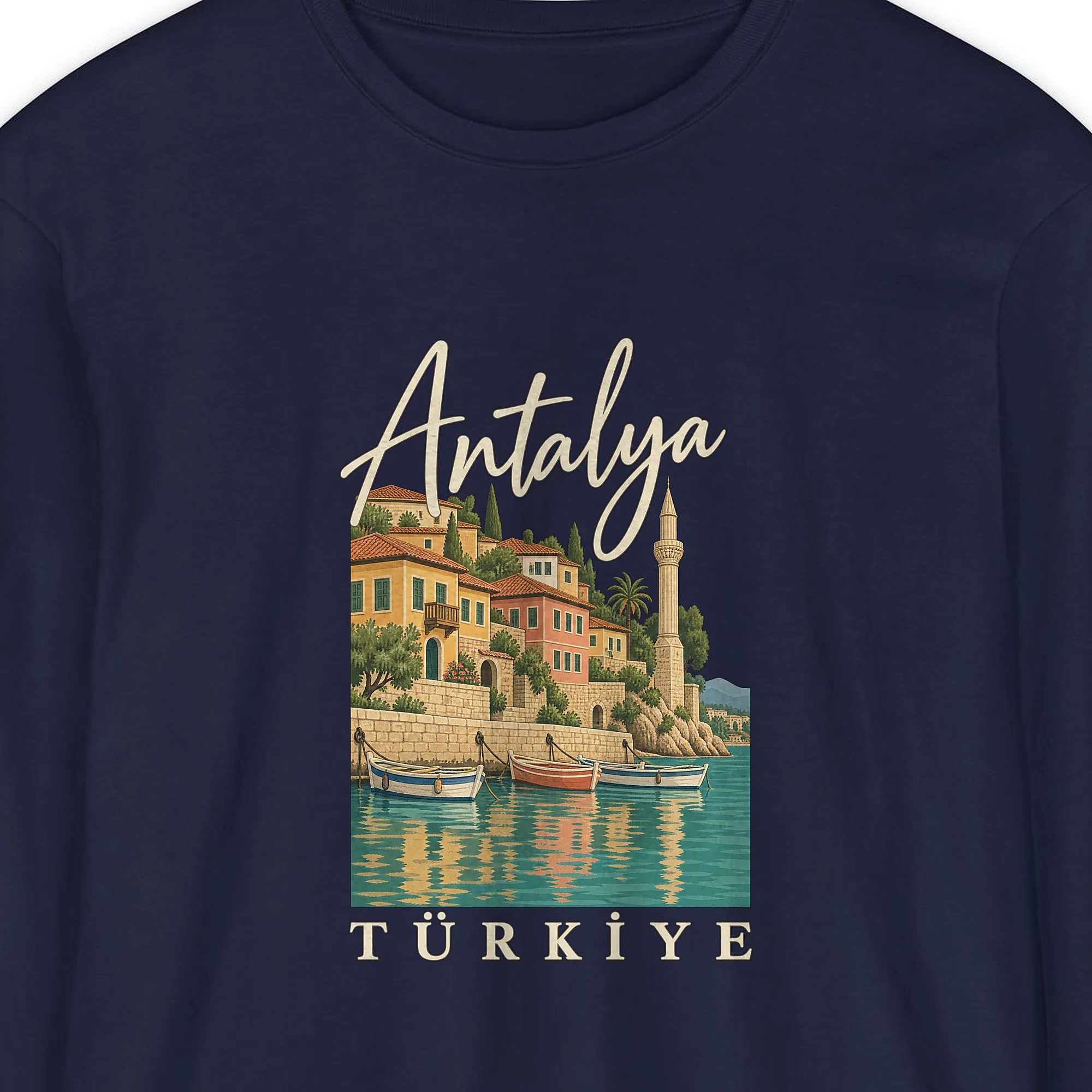 Antalya Harbor Script Long Sleeve Tee