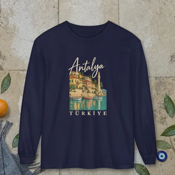 Antalya Harbor Script Long Sleeve Tee