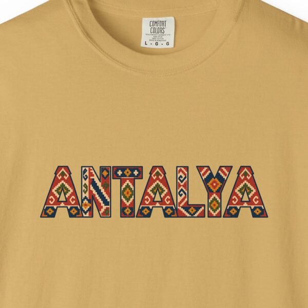 antalya-kilim-weave-letters-tee-mustard-chest Antalya Kilim Weave Letters Tee