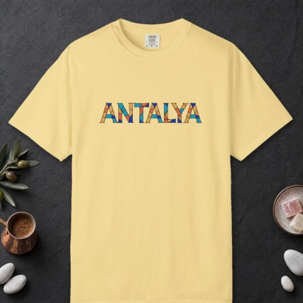 antalya-mosaic-color-letters-tee-butter-front Antalya Mosaic Color Letters Tee