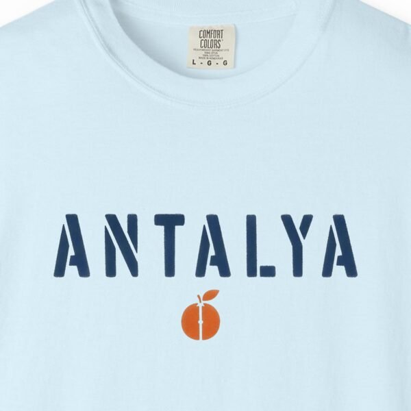 antalya-stencil-orange-tee-chambray-chest Antalya Stencil Orange Tee