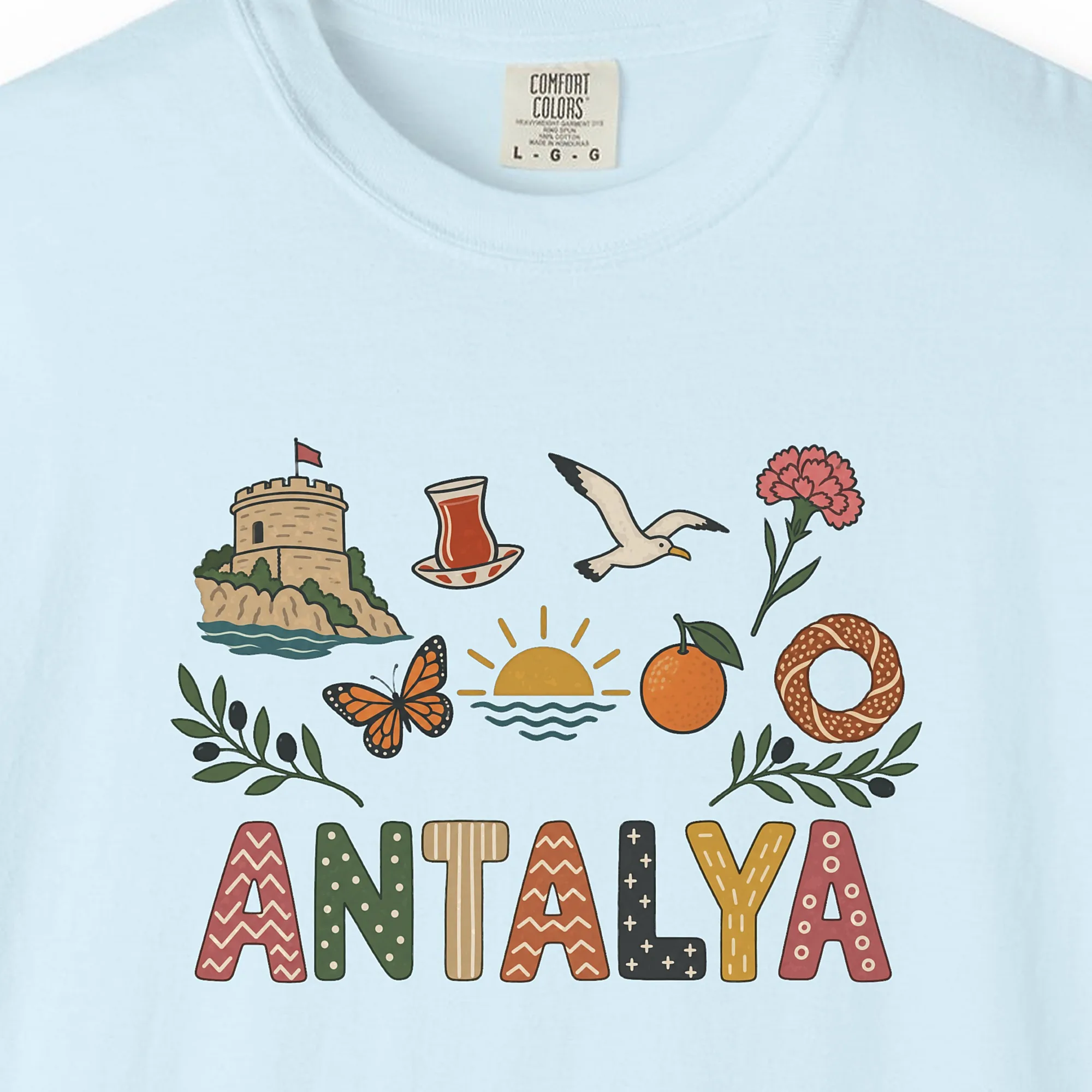 Antalya Tower and Çay Letters Tee