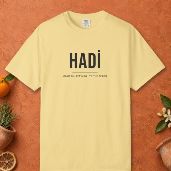 hadi-lets-go-tee-butter-front Hadi, Let's Go Tee