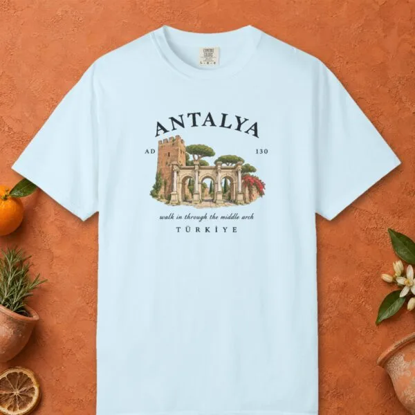 hadrians-gate-ad-130-tee-chambray-front Hadrian's Gate AD 130 Tee