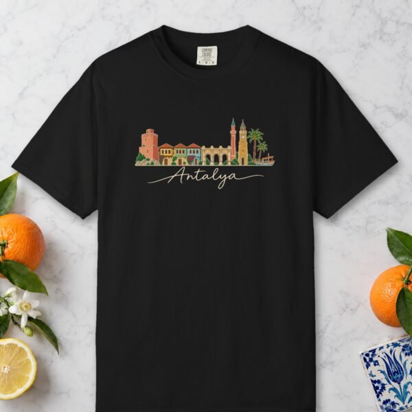 Kaleiçi Skyline Sketch Night Tee