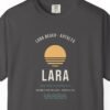 lara-beach-night-tee-graphite-chest Lara Beach Night Tee