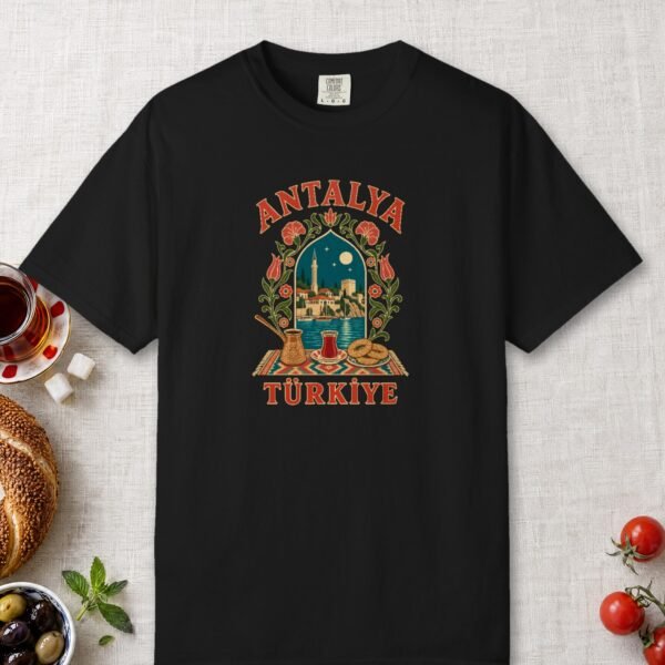 old-town-at-night-arch-tee-black-front Old Town at Night Arch Tee