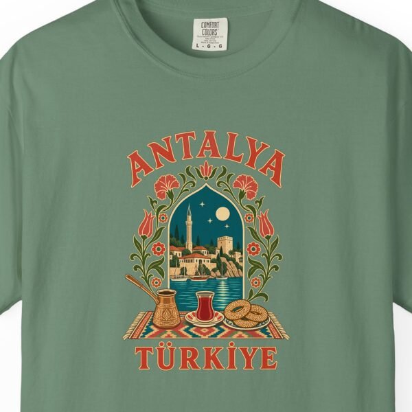old-town-at-night-arch-tee-light-green-chest Old Town at Night Arch Tee