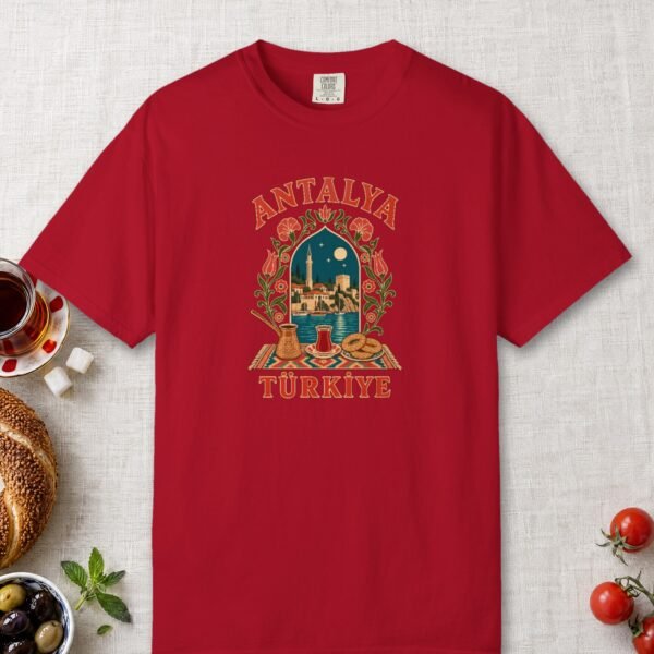 old-town-at-night-arch-tee-red-front Old Town at Night Arch Tee