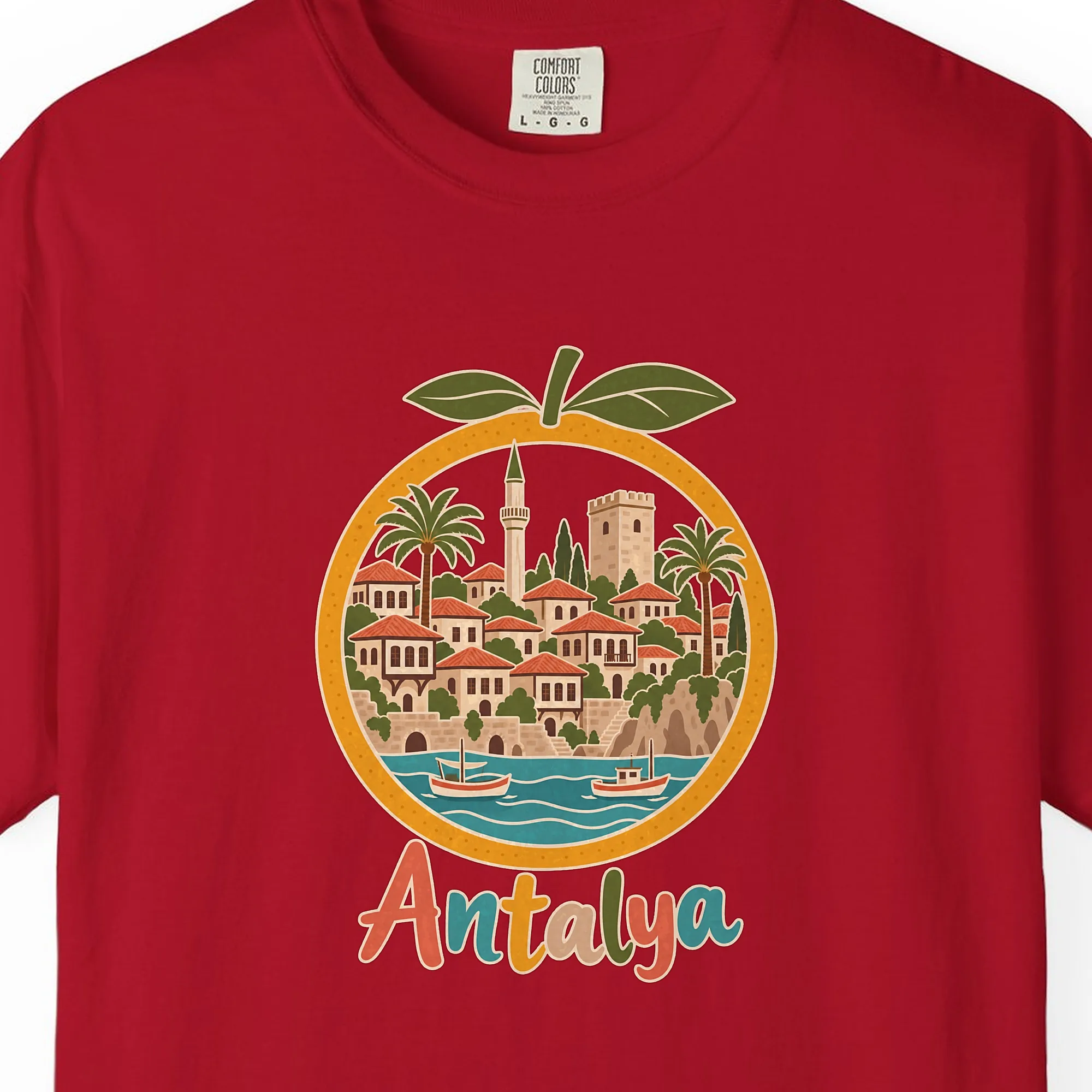Old Town in an Orange Night Tee