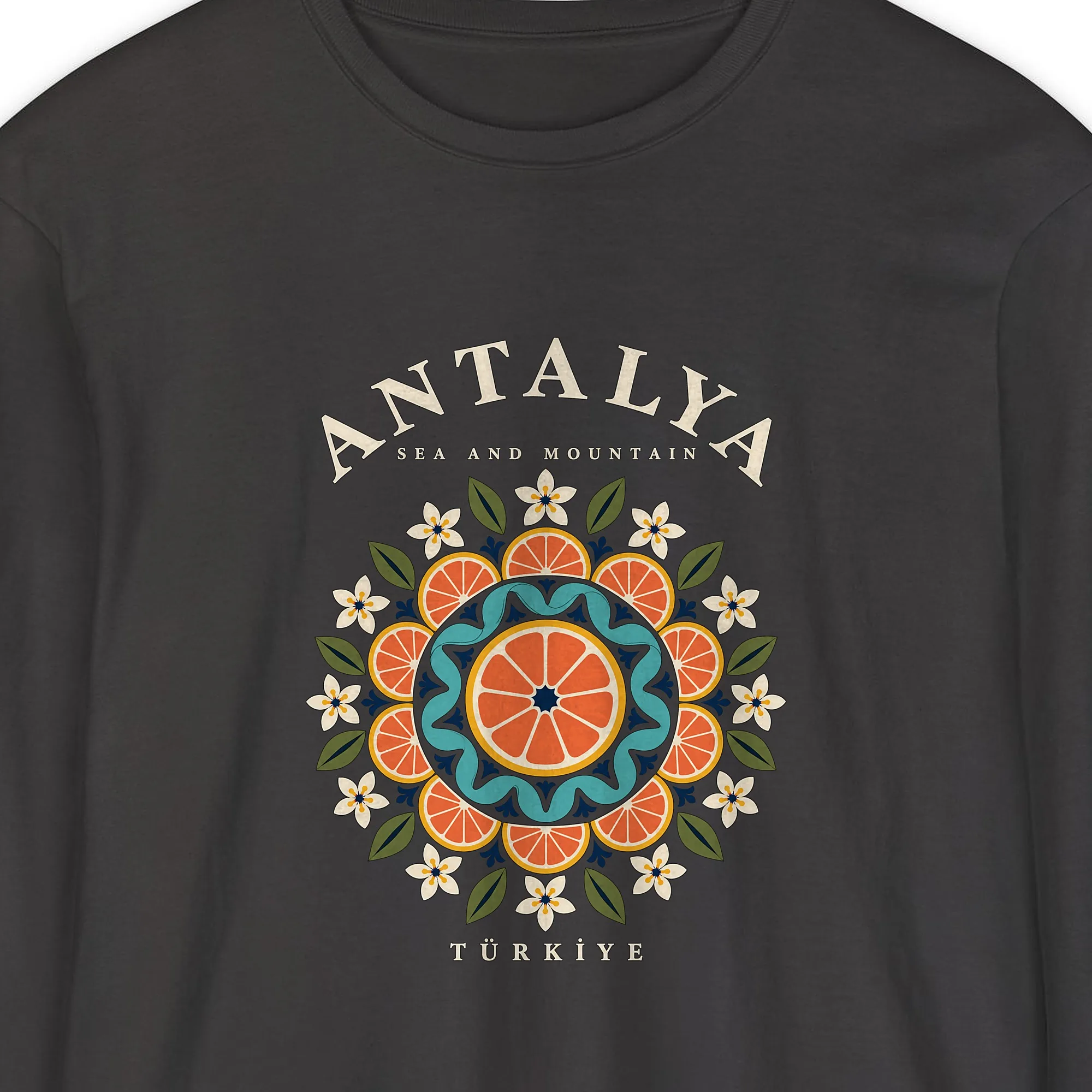 Orange Mandala Long Sleeve Tee