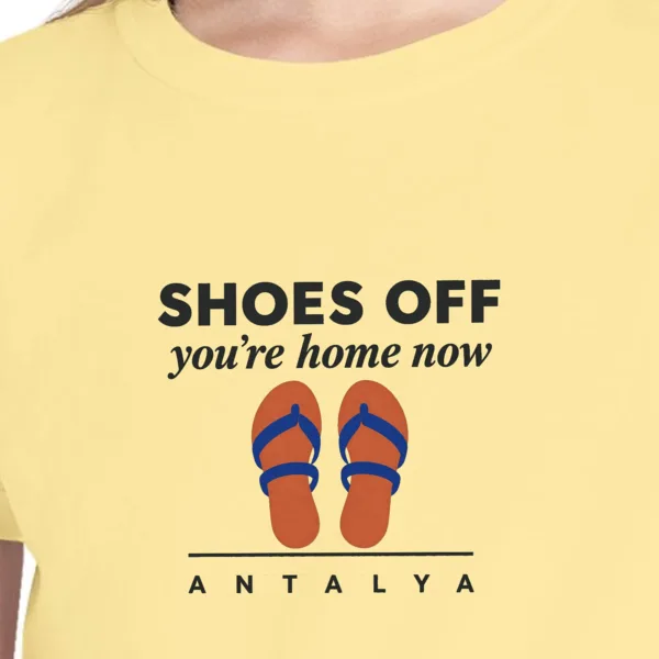 shoes-off-youre-home-now-kids-tee-butter-chest Shoes Off, You're Home Now Kids Tee