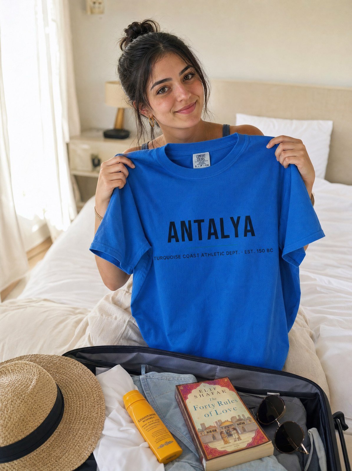 Packing for Antalya with the Turquoise Coast Athletic Dept tee