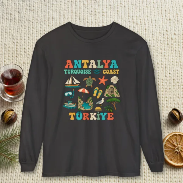 turquoise-coast-long-sleeve-tee-graphite-front Turquoise Coast Long Sleeve Tee