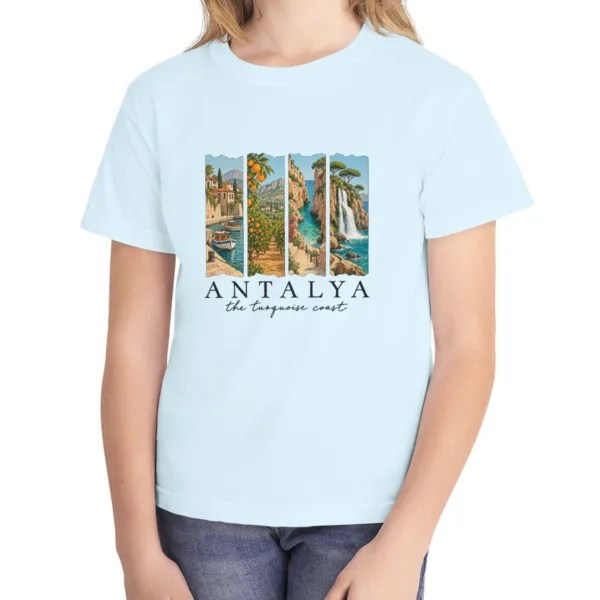 turquoise-coast-panels-day-kids-tee-chambray-front Turquoise Coast Panels Day Kids Tee