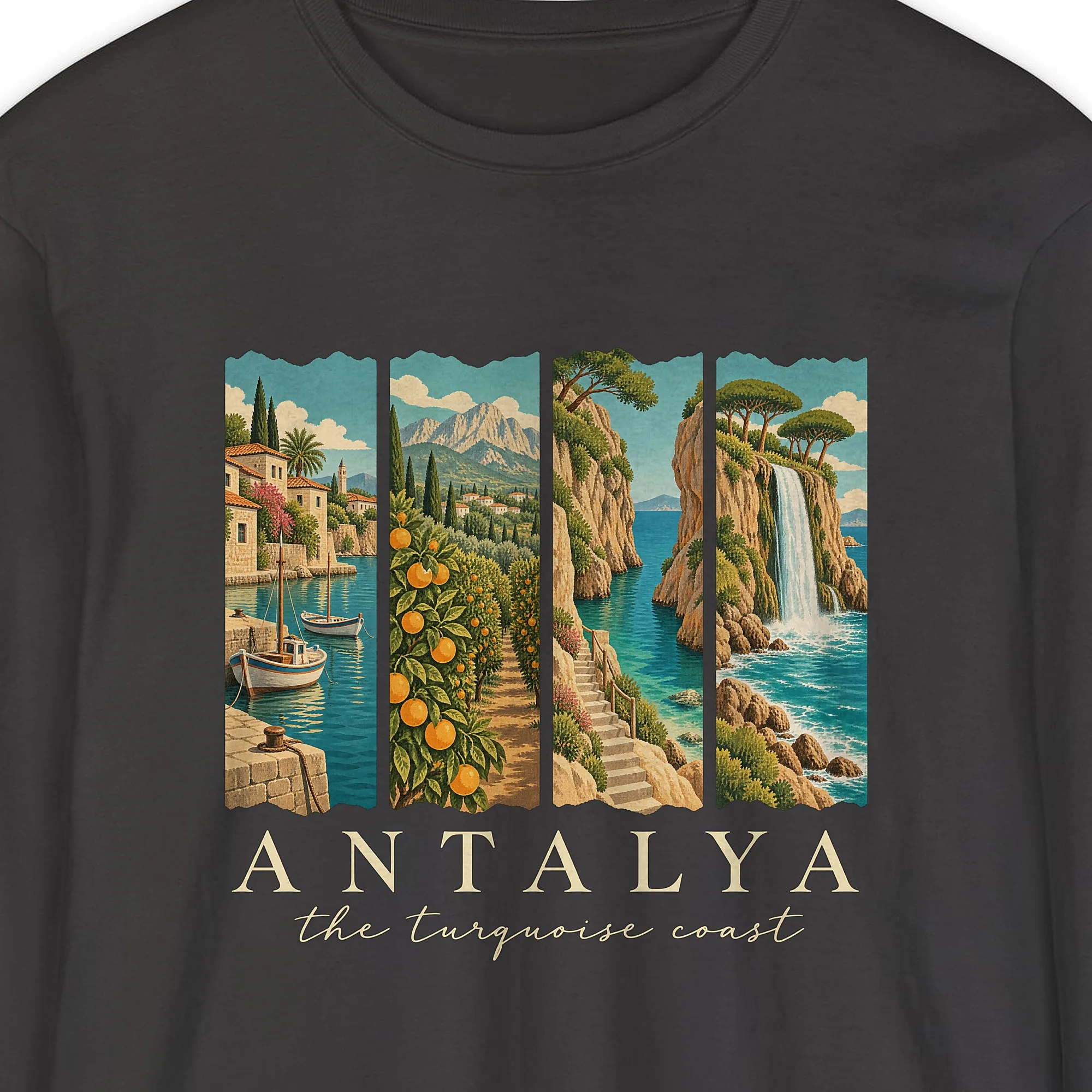 Turquoise Coast Panels Long Sleeve Tee