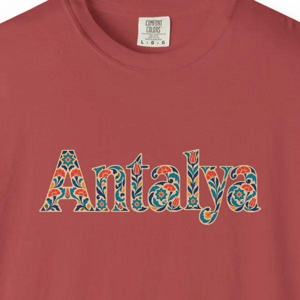 Antalya Flower Script Night Tee